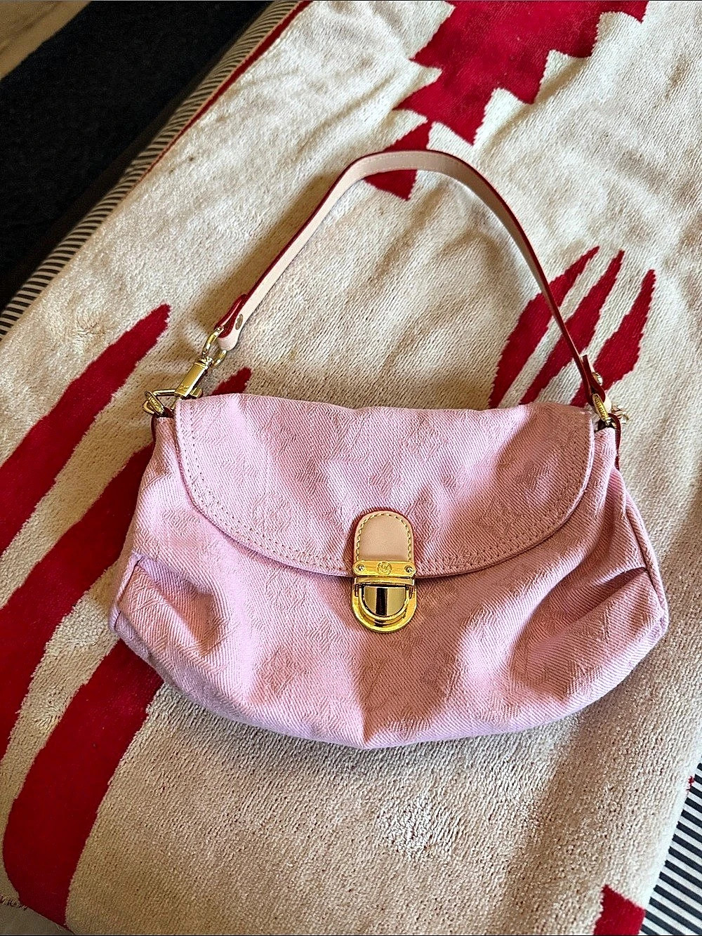 Monogram Pink denim Shoulder Bag 💗